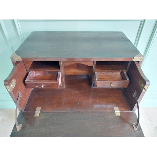 267 - Mahogany and brass bound campaign chest of drawers with fitted interior {100 cm H x 47 cm W x 33 cm ... 