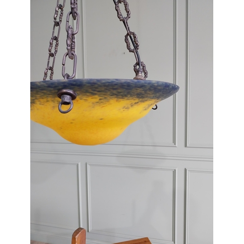 285 - Vintage end of day glass hanging shade {60 cm H x 40 cm Dia.}.