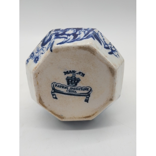 287 - Early 20th C. hand painted Masons ceramic jardini�re and water jug {14 cm H x 26 cm W x 27 cm D and ... 