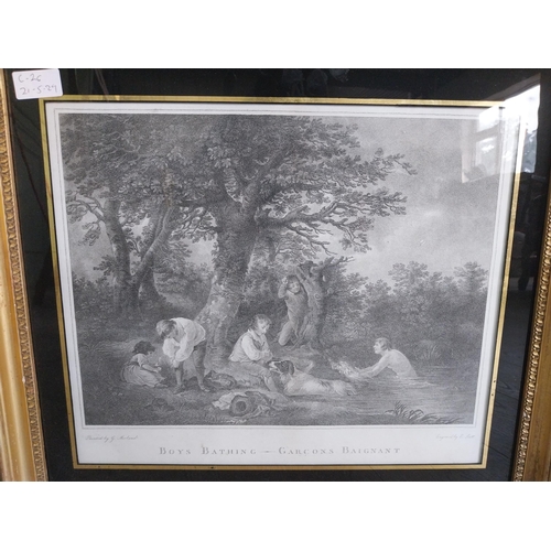 289 - Pair of 19th C. engravings mounted in gilt frames {48 cm H x 53 cm W}.