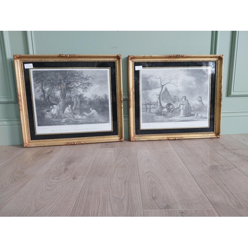289 - Pair of 19th C. engravings mounted in gilt frames {48 cm H x 53 cm W}.