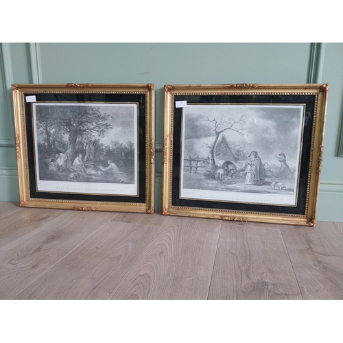 289 - Pair of 19th C. engravings mounted in gilt frames {48 cm H x 53 cm W}.