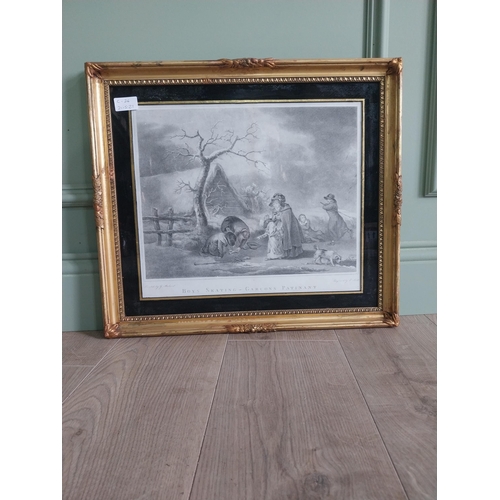 289 - Pair of 19th C. engravings mounted in gilt frames {48 cm H x 53 cm W}.