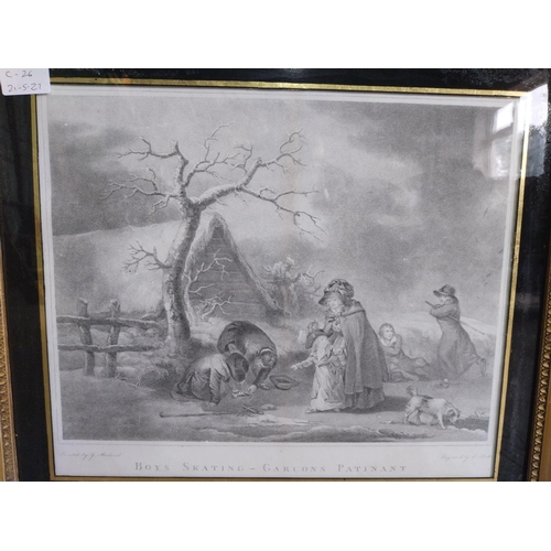 289 - Pair of 19th C. engravings mounted in gilt frames {48 cm H x 53 cm W}.