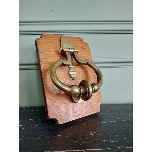 30 - Georgian brass door knocker {20 cm H x 16 cm W}.