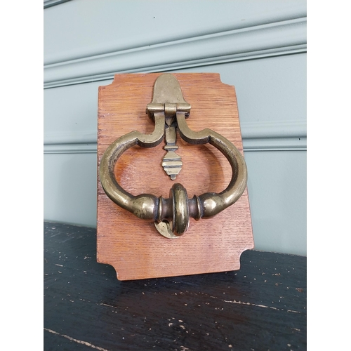 30 - Georgian brass door knocker {20 cm H x 16 cm W}.