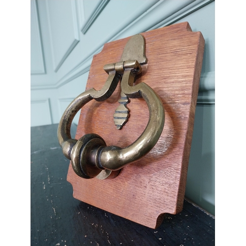 30 - Georgian brass door knocker {20 cm H x 16 cm W}.