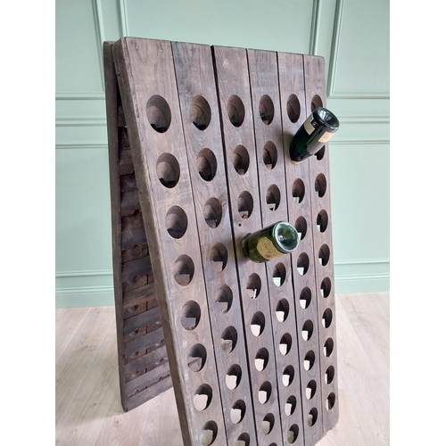 306 - Early 20th C. French oak champagne rack {145 cm H x 71 cm W x 72 cm D}. U
