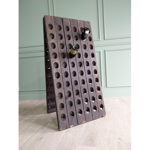 306 - Early 20th C. French oak champagne rack {145 cm H x 71 cm W x 72 cm D}. U