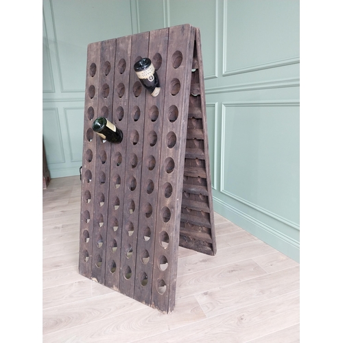 306 - Early 20th C. French oak champagne rack {145 cm H x 71 cm W x 72 cm D}. U