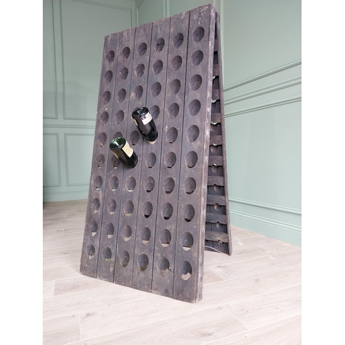 307 - Early 20th C. French oak champagne rack {145 cm H x 71 cm W x 72 cm D}. U