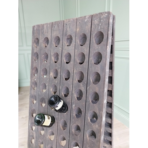 307 - Early 20th C. French oak champagne rack {145 cm H x 71 cm W x 72 cm D}. U