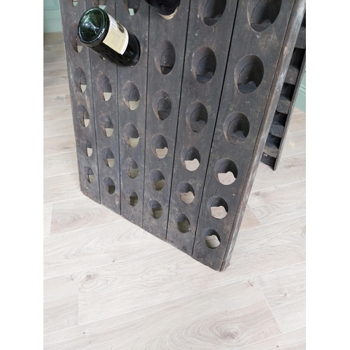 307 - Early 20th C. French oak champagne rack {145 cm H x 71 cm W x 72 cm D}. U