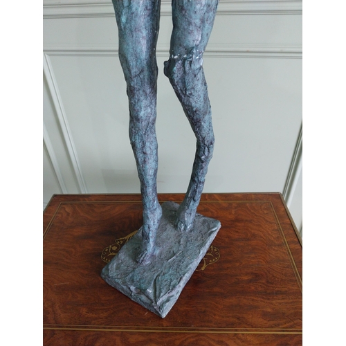308 - Exceptional quality bronze sculpture of a Lady {96 cm H x 30 cm W x 17 cm D}.