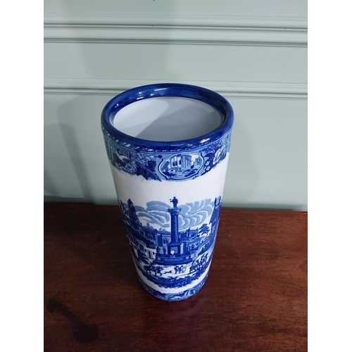 31 - Decorative ceramic blue and white stick stand {44 cm H x 20 cm Dia.}.