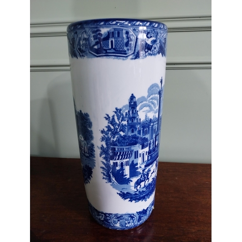 31 - Decorative ceramic blue and white stick stand {44 cm H x 20 cm Dia.}.