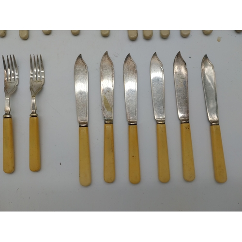 310 - Collection of Sheffield stainless steel cutlery with bone handles.