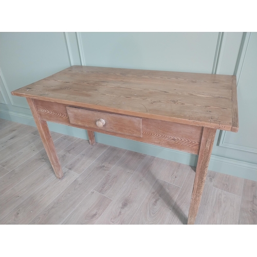 33 - 19th C. pine side table with single drawer in the frieze raised on square tapered legs {76 cm H x 11... 