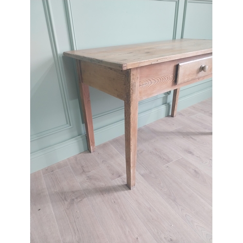 33 - 19th C. pine side table with single drawer in the frieze raised on square tapered legs {76 cm H x 11... 