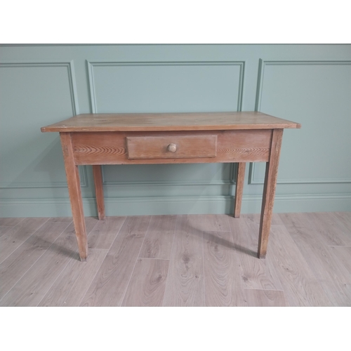 33 - 19th C. pine side table with single drawer in the frieze raised on square tapered legs {76 cm H x 11... 