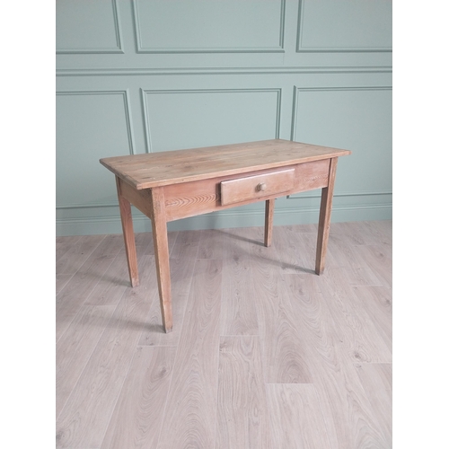 33 - 19th C. pine side table with single drawer in the frieze raised on square tapered legs {76 cm H x 11... 