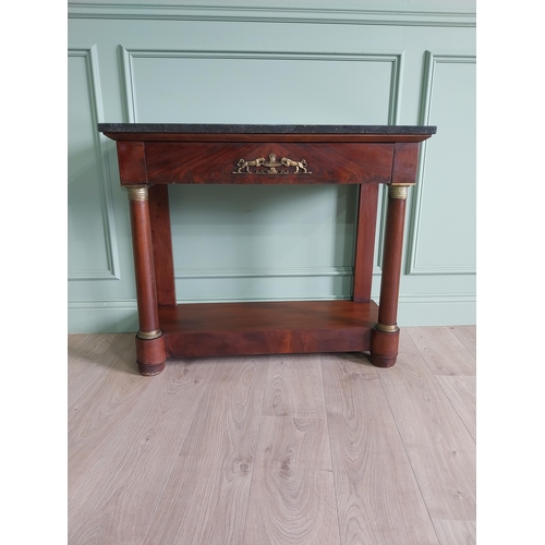 336 - William IV mahogany French console table with marble top and ormolu mounts {80 cm H x 96 cm W x 38 c... 