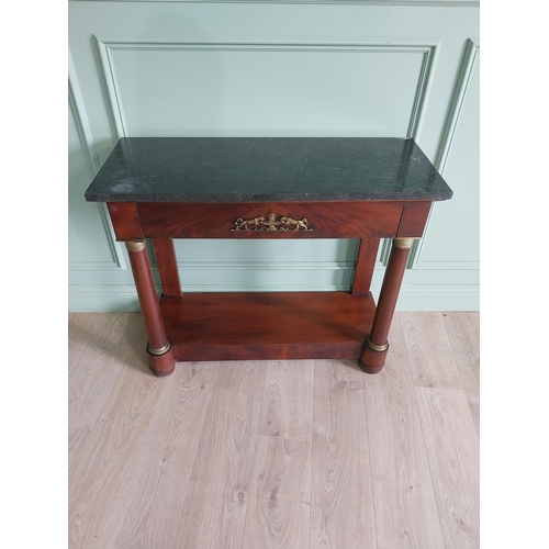 336 - William IV mahogany French console table with marble top and ormolu mounts {80 cm H x 96 cm W x 38 c... 