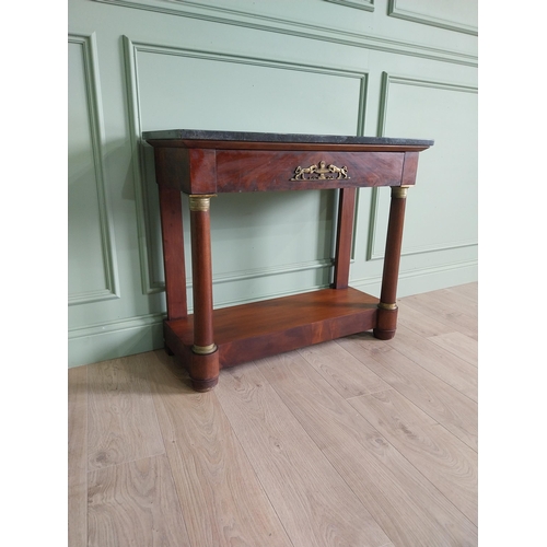 336 - William IV mahogany French console table with marble top and ormolu mounts {80 cm H x 96 cm W x 38 c... 