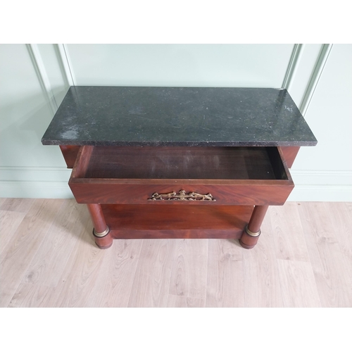 336 - William IV mahogany French console table with marble top and ormolu mounts {80 cm H x 96 cm W x 38 c... 