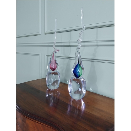 340 - Two Svaja glass sculptures {56 cm H x 10 cm W x 10 cm D}.