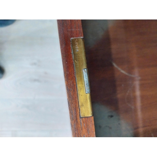 347 - Edwardian mahogany bureau bookcase with two astral glazed doors, over fitted interior and three long... 