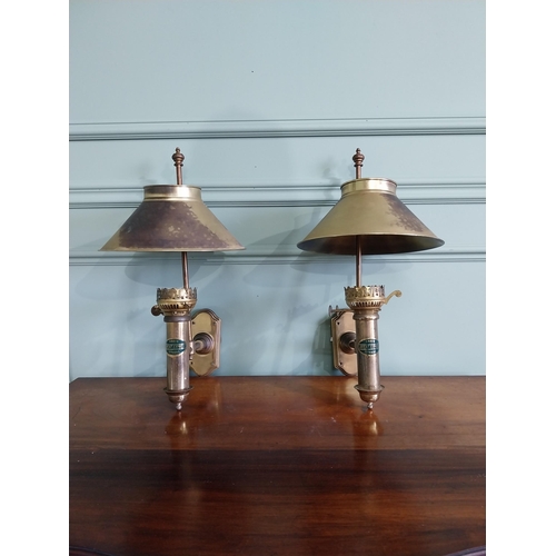 35 - Pair of Orient Express Paris to Istanbul brass electrified wall lights {48 cm H x 26 cm W x 27 cm D}... 