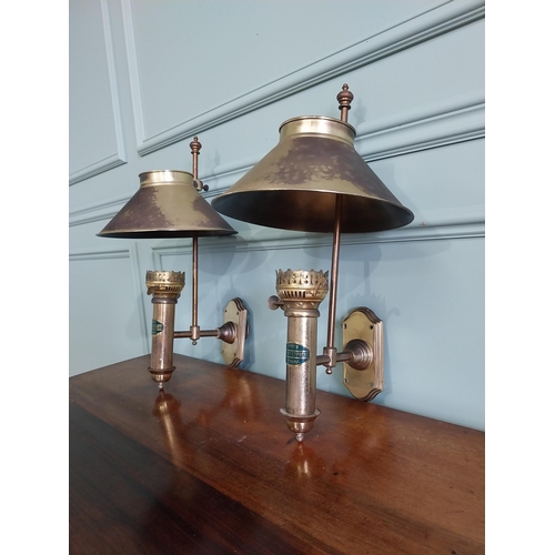 35 - Pair of Orient Express Paris to Istanbul brass electrified wall lights {48 cm H x 26 cm W x 27 cm D}... 