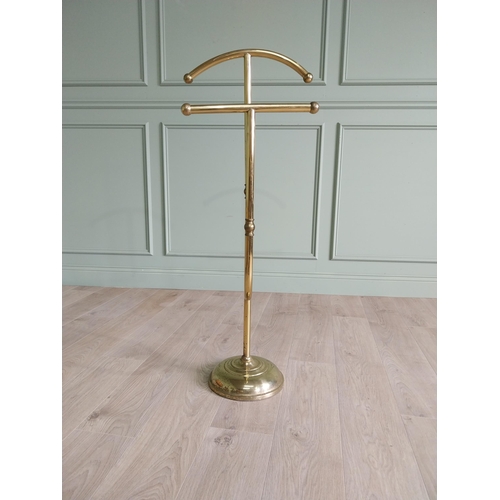 36 - Good quality Mid-century brass valet stand {117 cm H x 46 cm W x 30 cm D}.