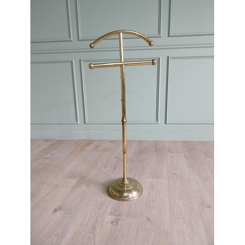 36 - Good quality Mid-century brass valet stand {117 cm H x 46 cm W x 30 cm D}.