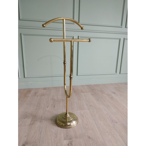 36 - Good quality Mid-century brass valet stand {117 cm H x 46 cm W x 30 cm D}.