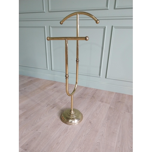 36 - Good quality Mid-century brass valet stand {117 cm H x 46 cm W x 30 cm D}.