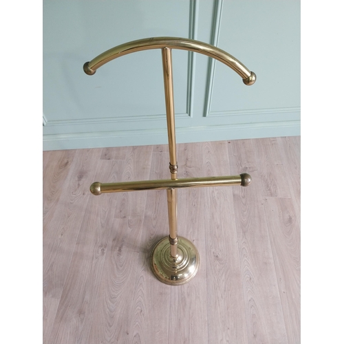 36 - Good quality Mid-century brass valet stand {117 cm H x 46 cm W x 30 cm D}.