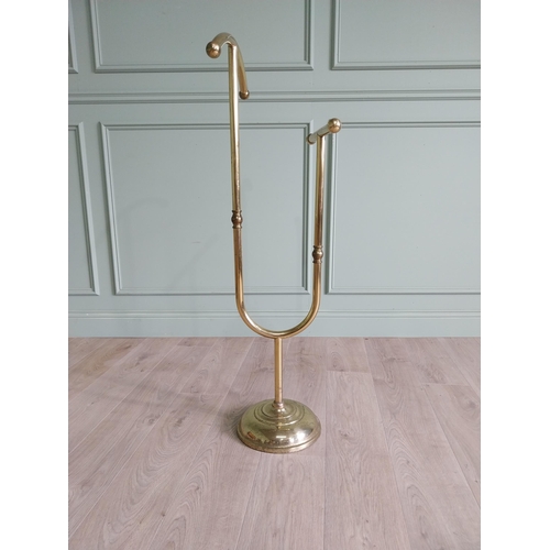 36 - Good quality Mid-century brass valet stand {117 cm H x 46 cm W x 30 cm D}.