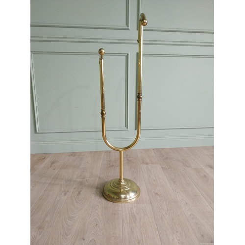 36 - Good quality Mid-century brass valet stand {117 cm H x 46 cm W x 30 cm D}.