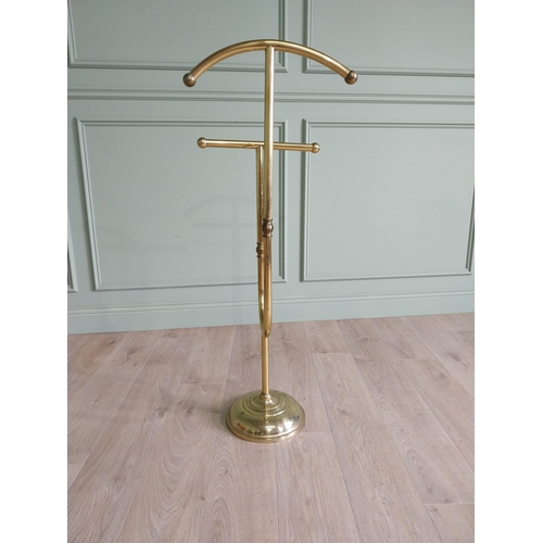 36 - Good quality Mid-century brass valet stand {117 cm H x 46 cm W x 30 cm D}.