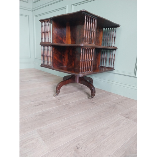 364 - 19th C. rosewood revolving bookcase by Howard and Sons {75 cm H x 60 cm W x 60 cm D}.
