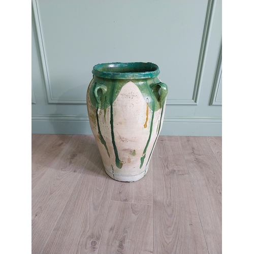 429 - Rare Spanish glazed terracotta olive pot {55 cm H x 38 cm Dia.}.