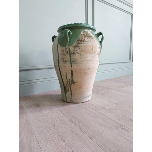 429 - Rare Spanish glazed terracotta olive pot {55 cm H x 38 cm Dia.}.