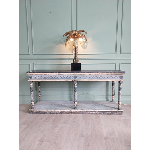 43 - Good quality large Italian carved and patinated wood console table in the Neoclassical style {92 cm ... 