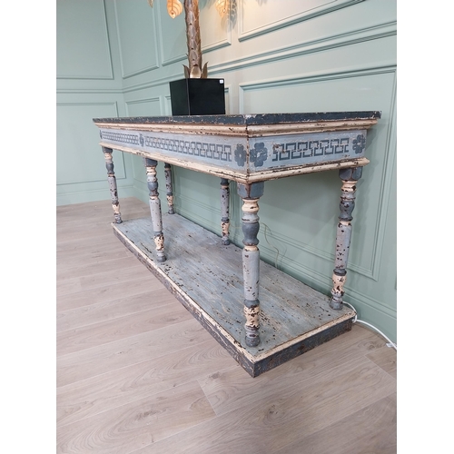 43 - Good quality large Italian carved and patinated wood console table in the Neoclassical style {92 cm ... 