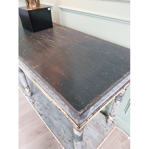 43 - Good quality large Italian carved and patinated wood console table in the Neoclassical style {92 cm ... 