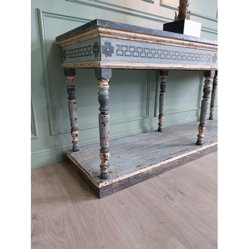 43 - Good quality large Italian carved and patinated wood console table in the Neoclassical style {92 cm ... 