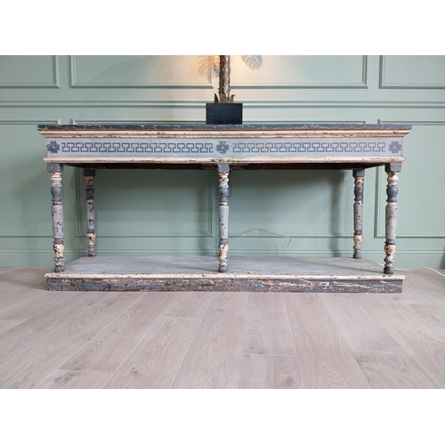 43 - Good quality large Italian carved and patinated wood console table in the Neoclassical style {92 cm ... 