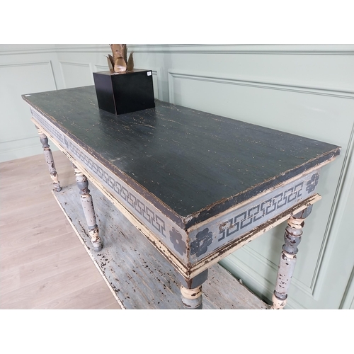 43 - Good quality large Italian carved and patinated wood console table in the Neoclassical style {92 cm ... 